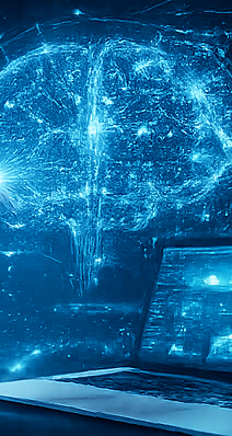 Interacción humana con una red neuronal de inteligencia artificial